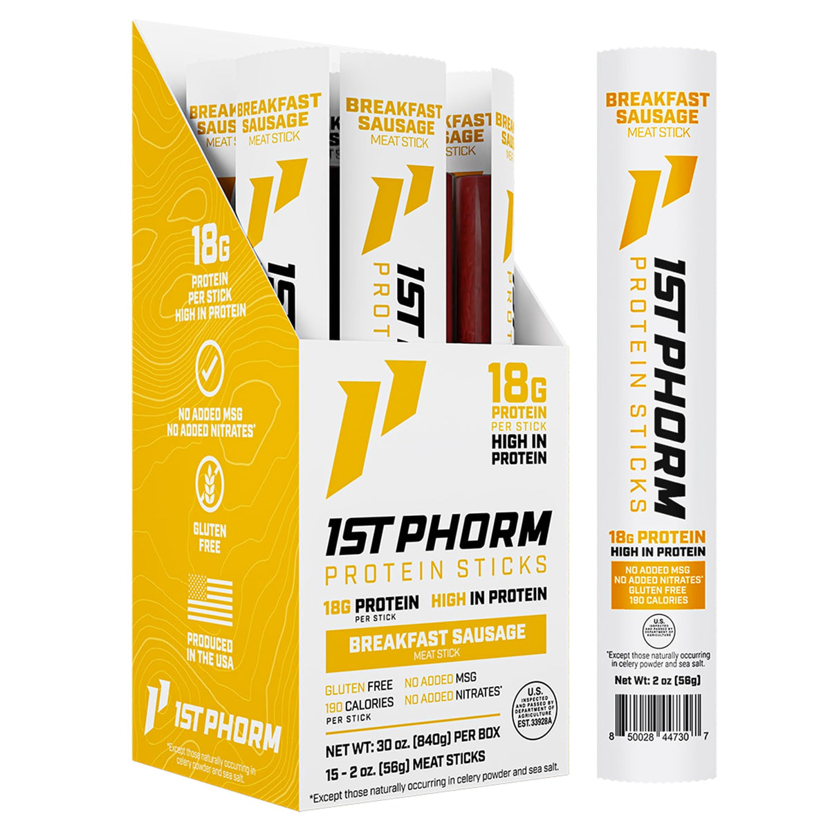 1st Phorm Protein Sticks, Honey Chipotle, 18g Protein, 15 Count