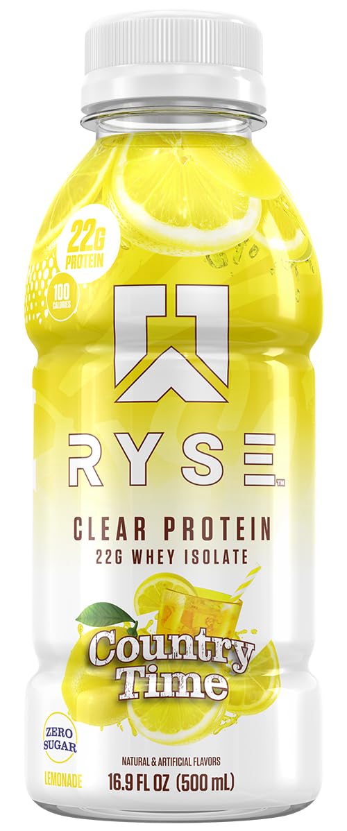 RYSE Clear Protein Drink - Variety Pack - 100 Calories, 22g Whey Isolate Protein Shake, Sugar-Free, 0g Fat & Lactose-Free - Refreshing Ready-to-Drink Beverage - 16.9 fl oz Bottles (12-Pack)