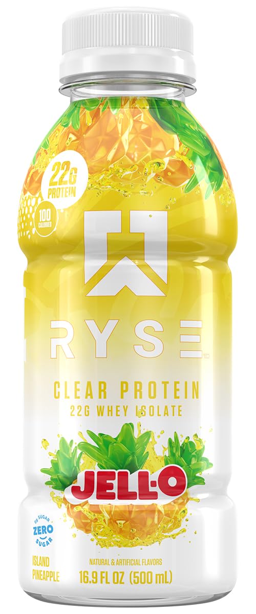 RYSE Clear Protein Drink - Variety Pack - 100 Calories, 22g Whey Isolate Protein Shake, Sugar-Free, 0g Fat & Lactose-Free - Refreshing Ready-to-Drink Beverage - 16.9 fl oz Bottles (12-Pack)