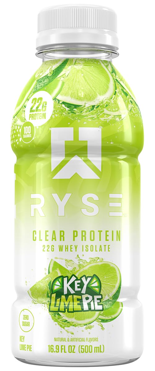 RYSE Clear Protein Drink - Variety Pack - 100 Calories, 22g Whey Isolate Protein Shake, Sugar-Free, 0g Fat & Lactose-Free - Refreshing Ready-to-Drink Beverage - 16.9 fl oz Bottles (12-Pack)