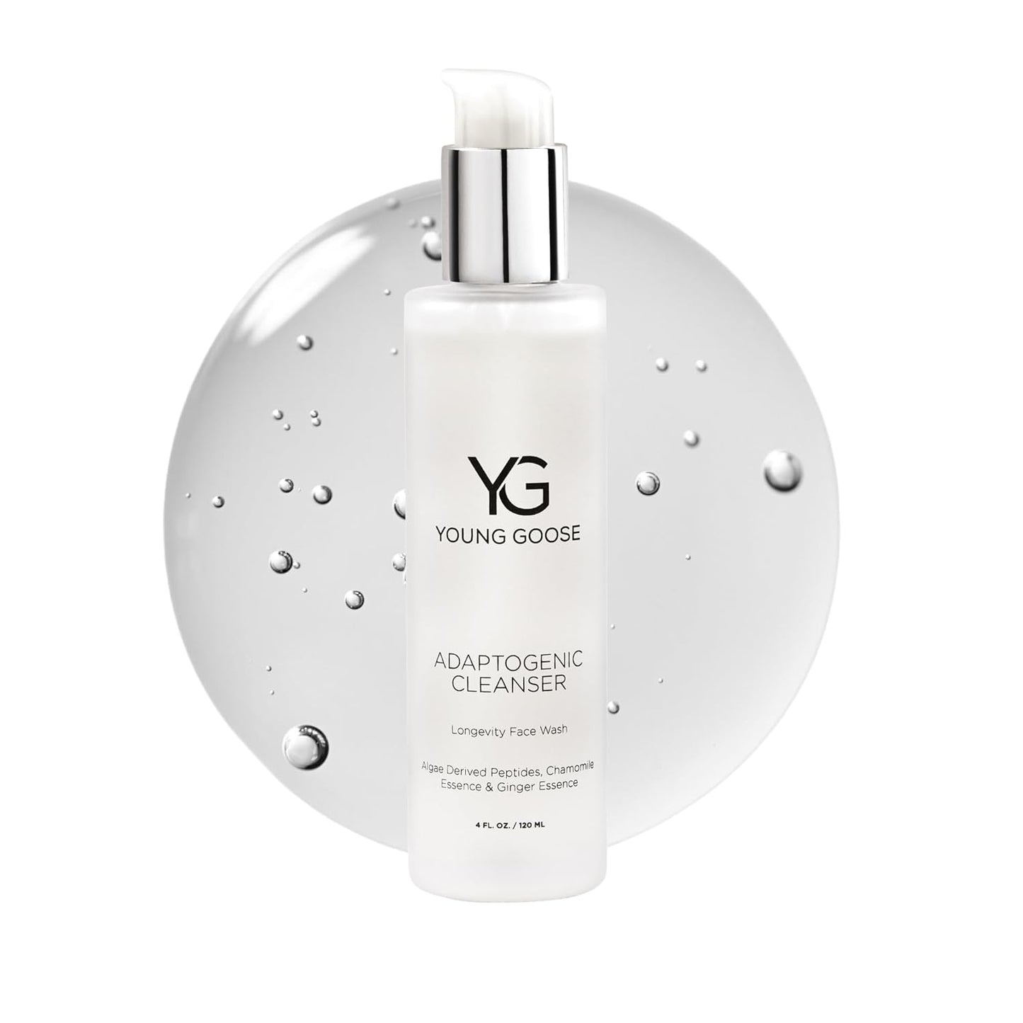Young Goose, Adaptogenic Cleanser | Gentle Facial Cleanser | Soap Free, Paraben Free | Normal to Sensitive Skin | Large 120ml