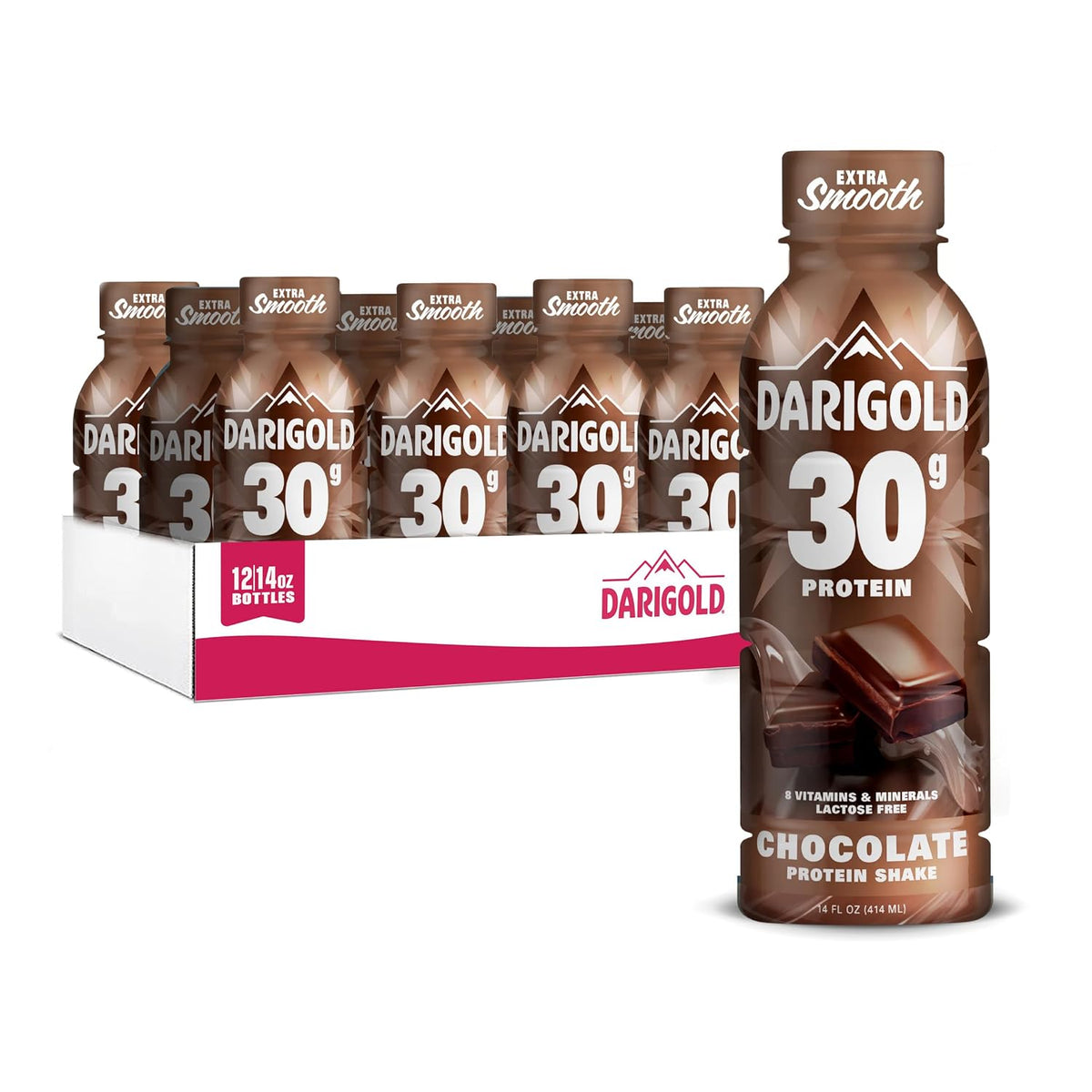 Darigold Chocolate Protein Shake, 30g per Serving Protein Drink (14oz 12ct)