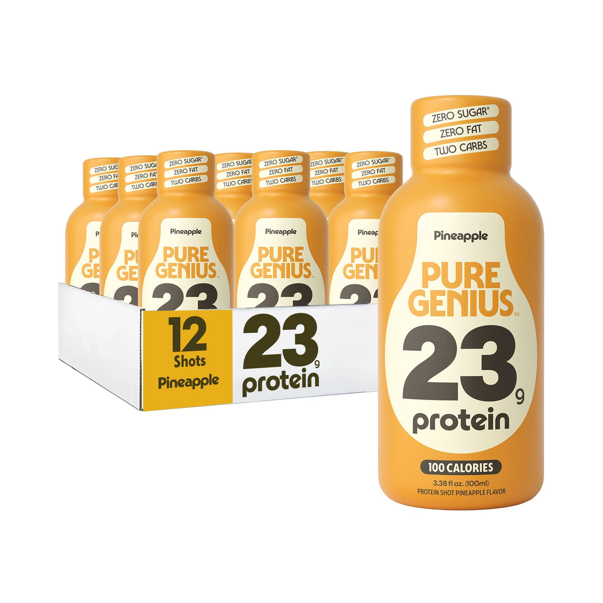 Pure Genius 23g Protein Shot | 100 Calories, No Sugar, No Fat | 24 Shots