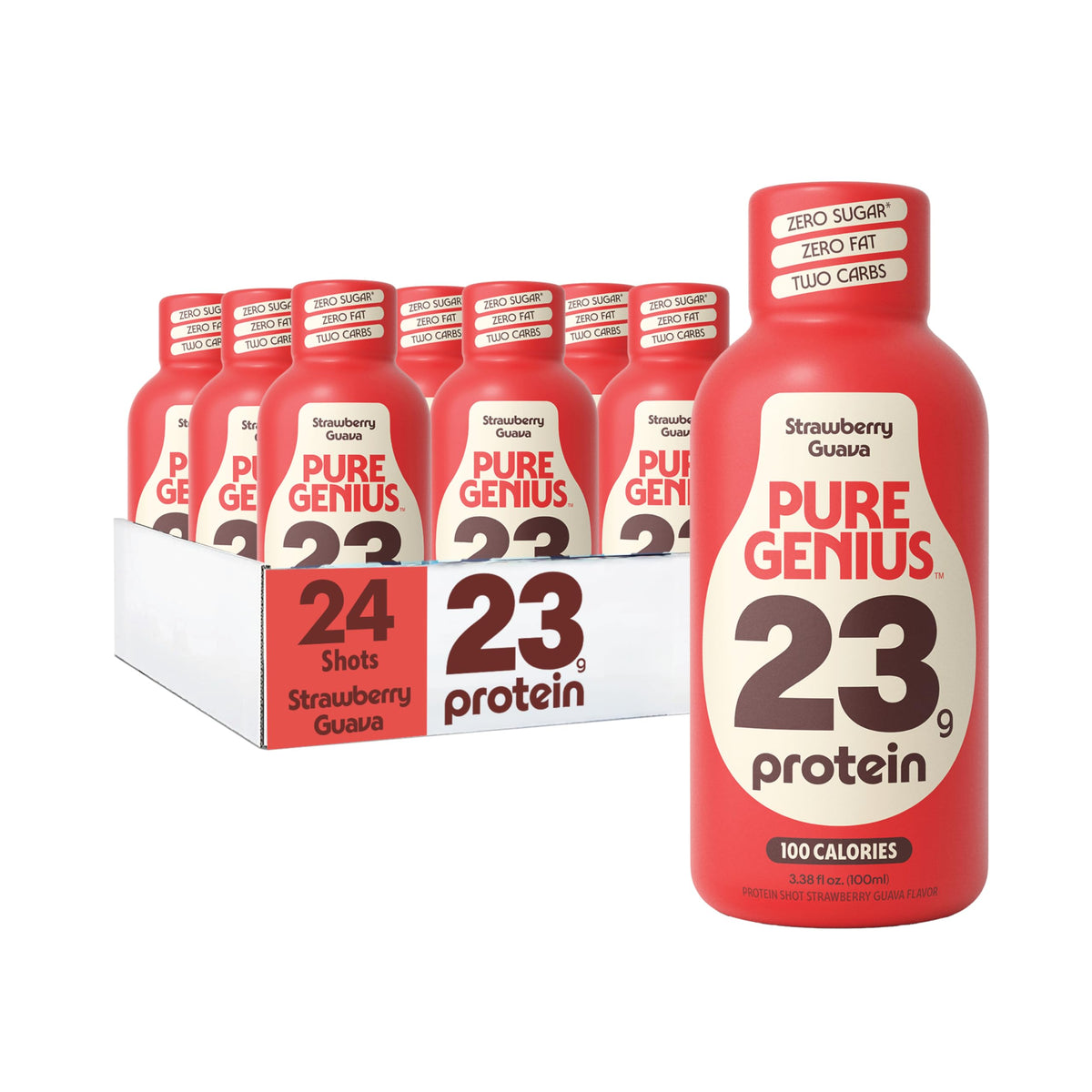 Pure Genius 23g Protein Shot | 100 Calories, No Sugar, No Fat | 24 Shots