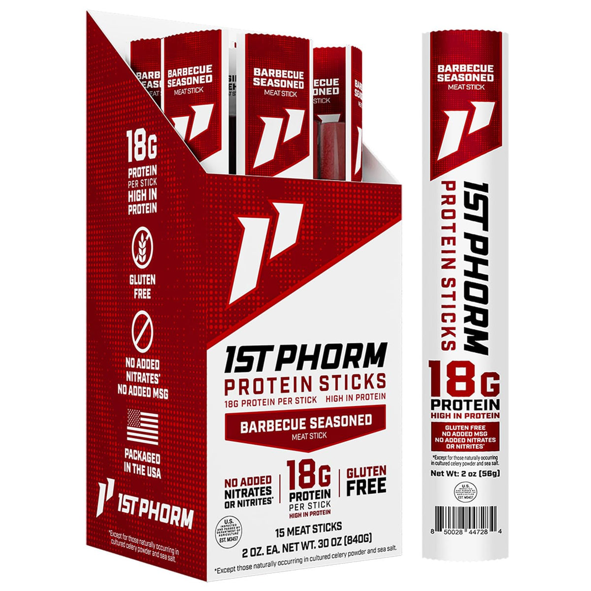 1st Phorm Protein Sticks, Honey Chipotle, 18g Protein, 15 Count