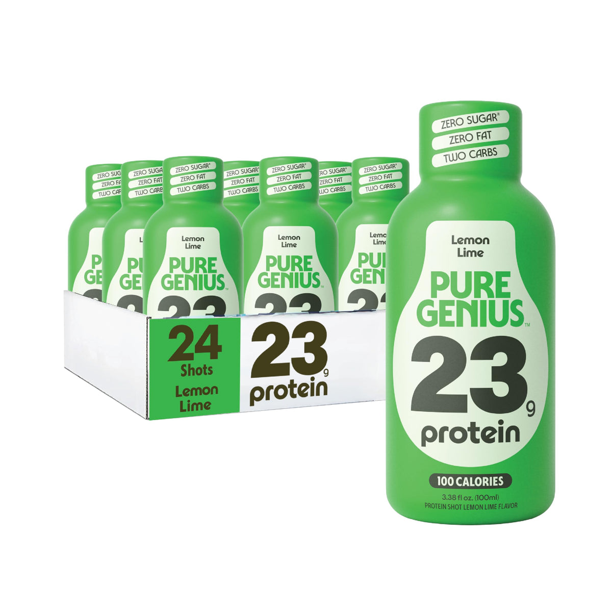 Pure Genius 23g Protein Shot | 100 Calories, No Sugar, No Fat | 24 Shots