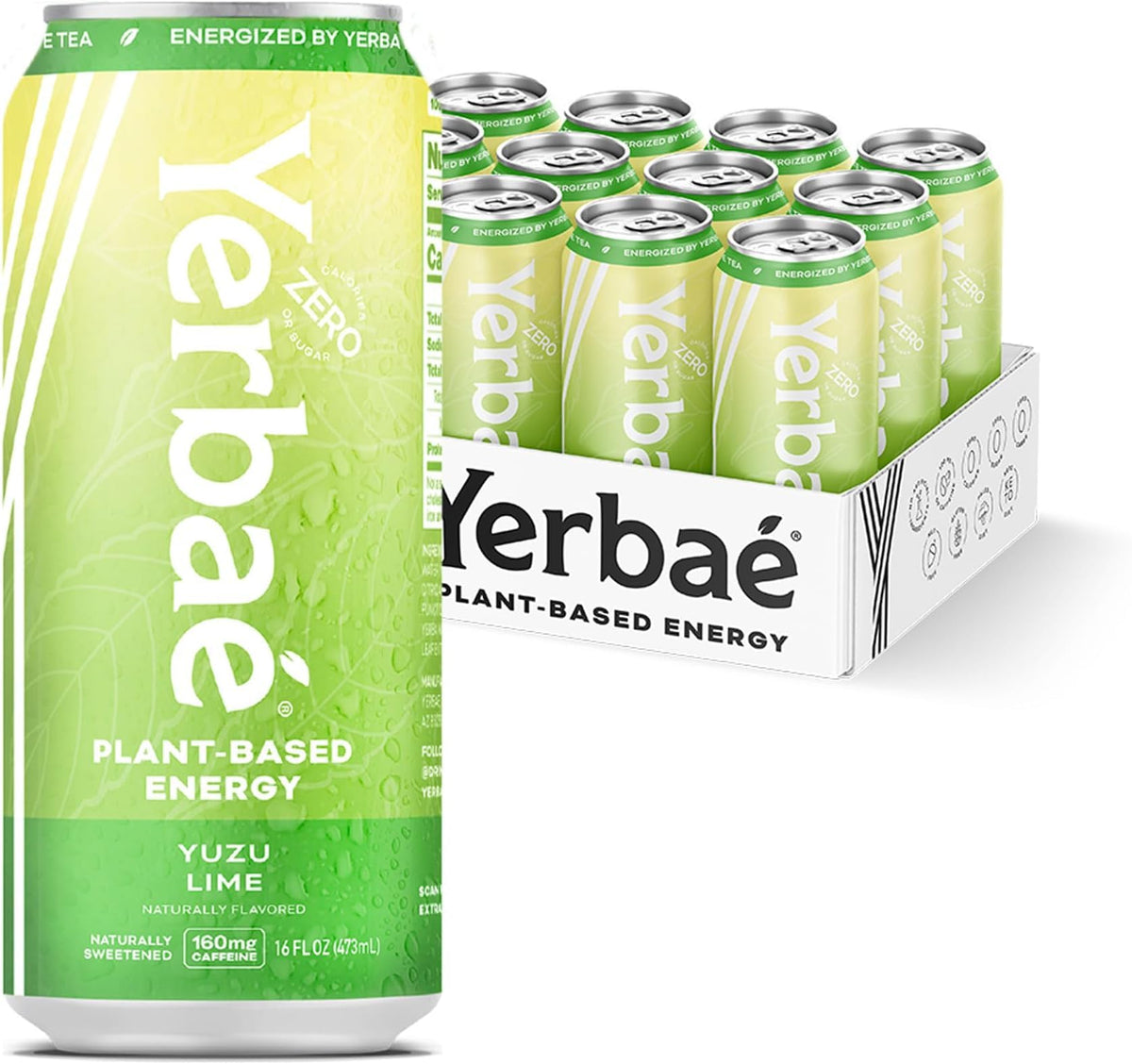 Yerbaé Energy Beverage - Variety Power Pack, 0 Sugar, 0 Calories, 0 Carbs. Yerbae is Energized by Yerba Mate, Plant-Based, Healthy Alternative to Sugary Energy Drinks, 16oz cans (12 Pack)