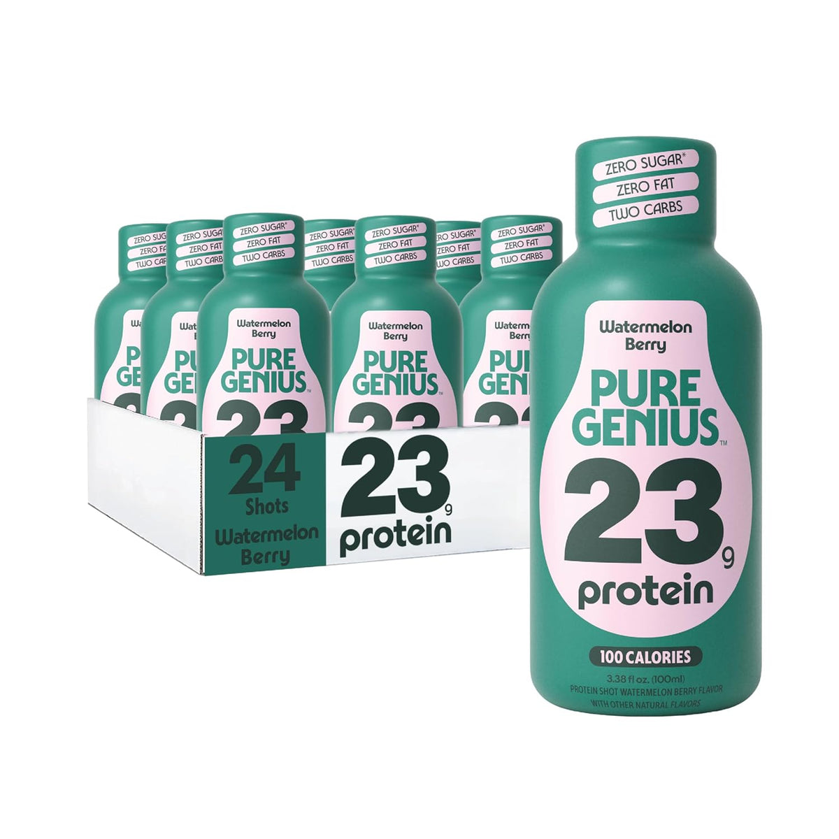 Pure Genius 23g Protein Shot | 100 Calories, No Sugar, No Fat | 24 Shots