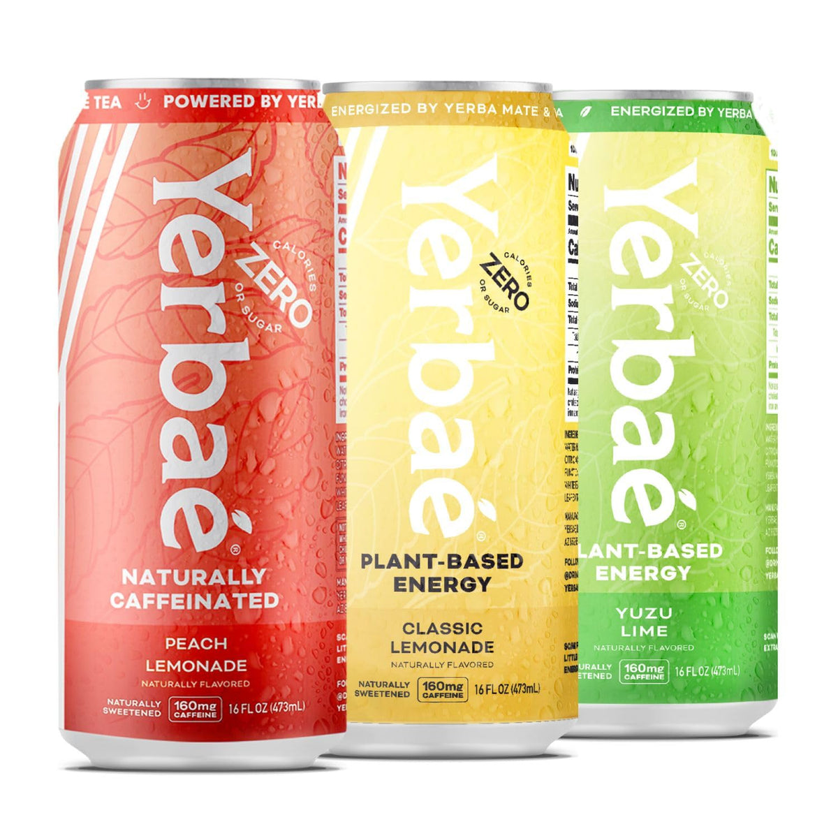Yerbaé Energy Beverage - Variety Power Pack, 0 Sugar, 0 Calories, 0 Carbs. Yerbae is Energized by Yerba Mate, Plant-Based, Healthy Alternative to Sugary Energy Drinks, 16oz cans (12 Pack)