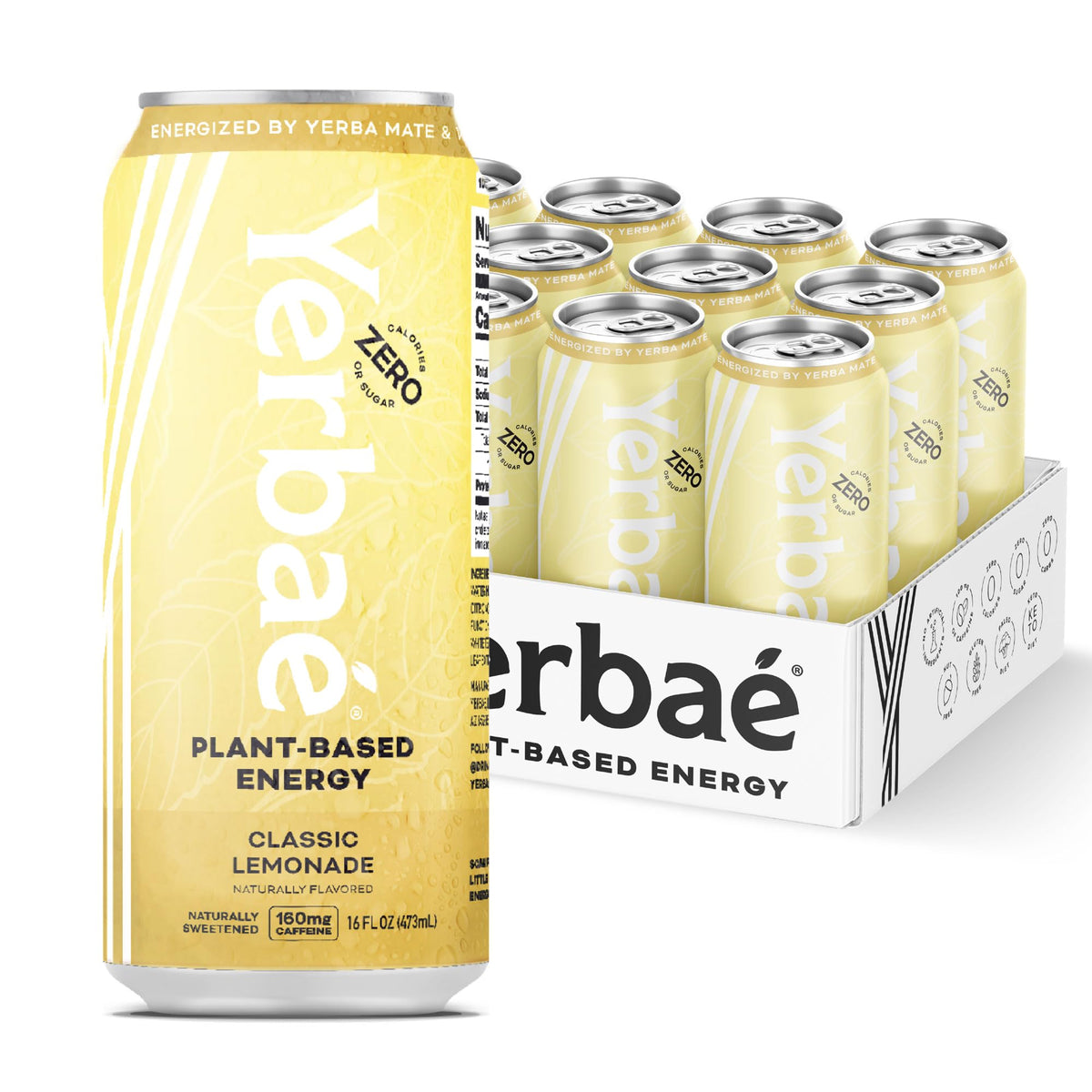 Yerbaé Energy Beverage - Variety Power Pack, 0 Sugar, 0 Calories, 0 Carbs. Yerbae is Energized by Yerba Mate, Plant-Based, Healthy Alternative to Sugary Energy Drinks, 16oz cans (12 Pack)