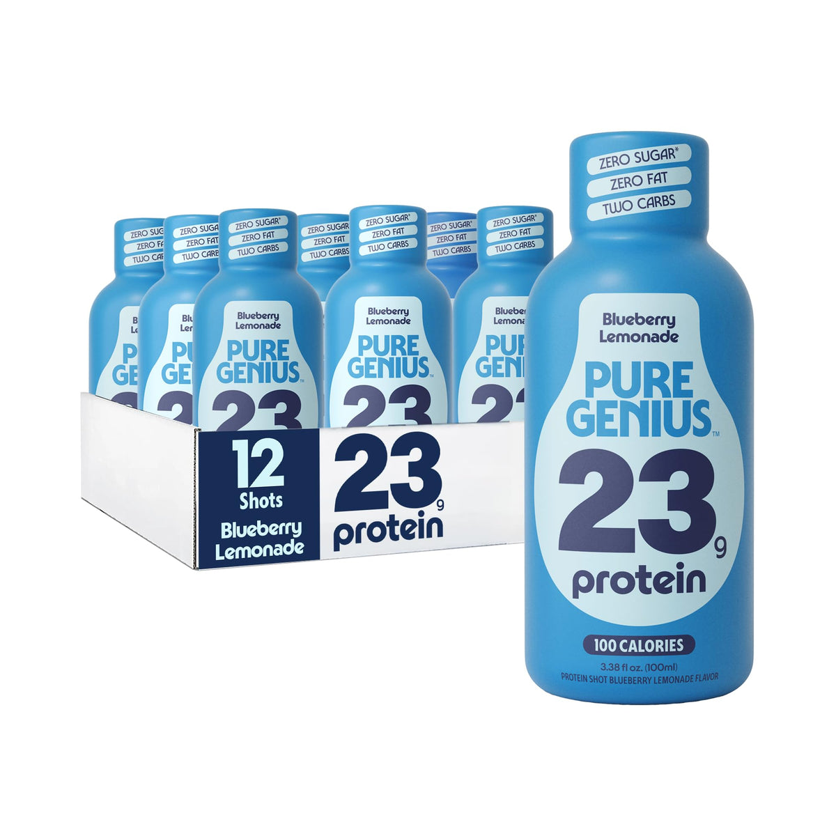 Pure Genius 23g Protein Shot | 100 Calories, No Sugar, No Fat | 24 Shots