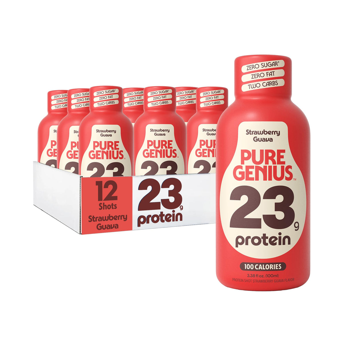 Pure Genius 23g Protein Shot | 100 Calories, No Sugar, No Fat | 24 Shots