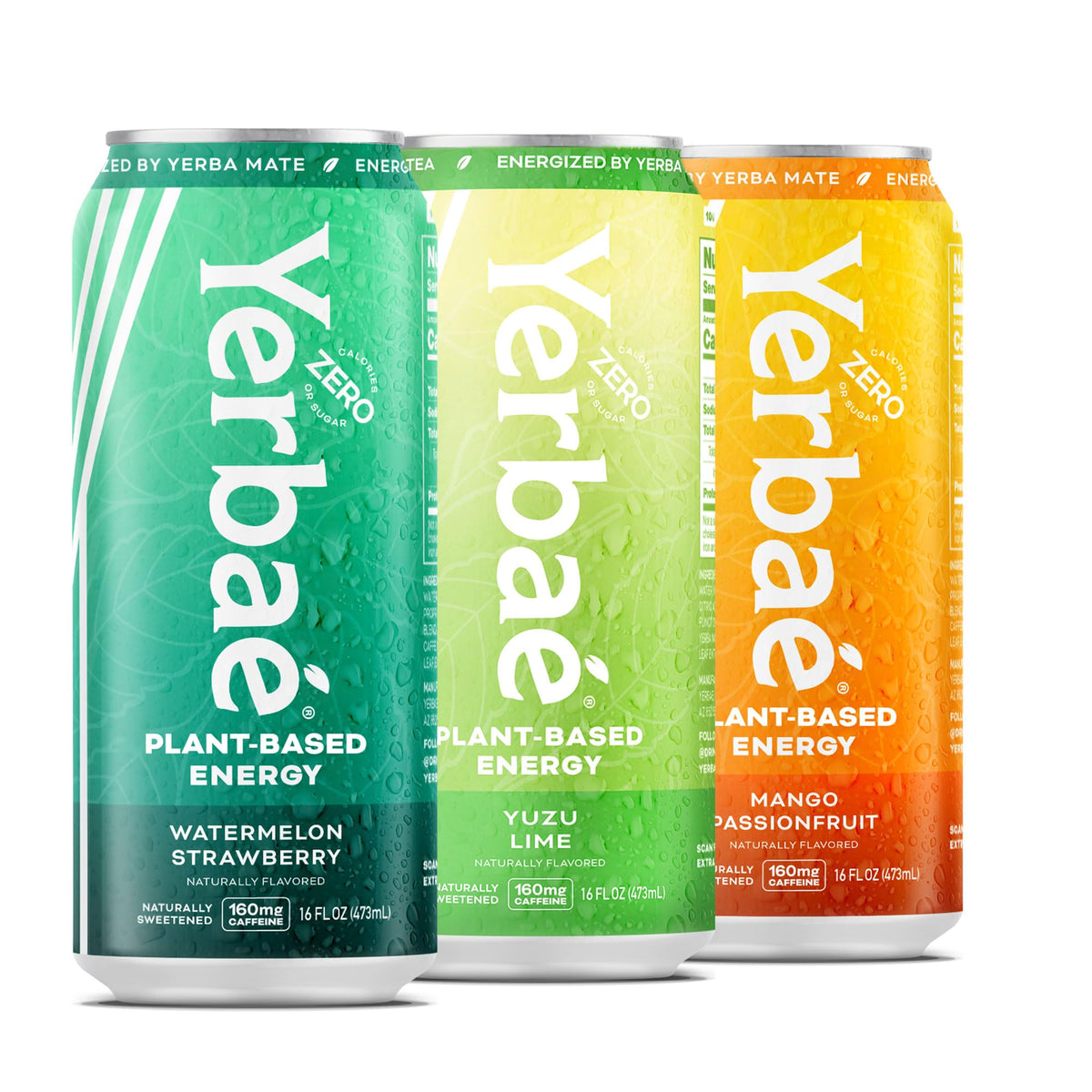 Yerbaé Energy Beverage - Variety Power Pack, 0 Sugar, 0 Calories, 0 Carbs. Yerbae is Energized by Yerba Mate, Plant-Based, Healthy Alternative to Sugary Energy Drinks, 16oz cans (12 Pack)