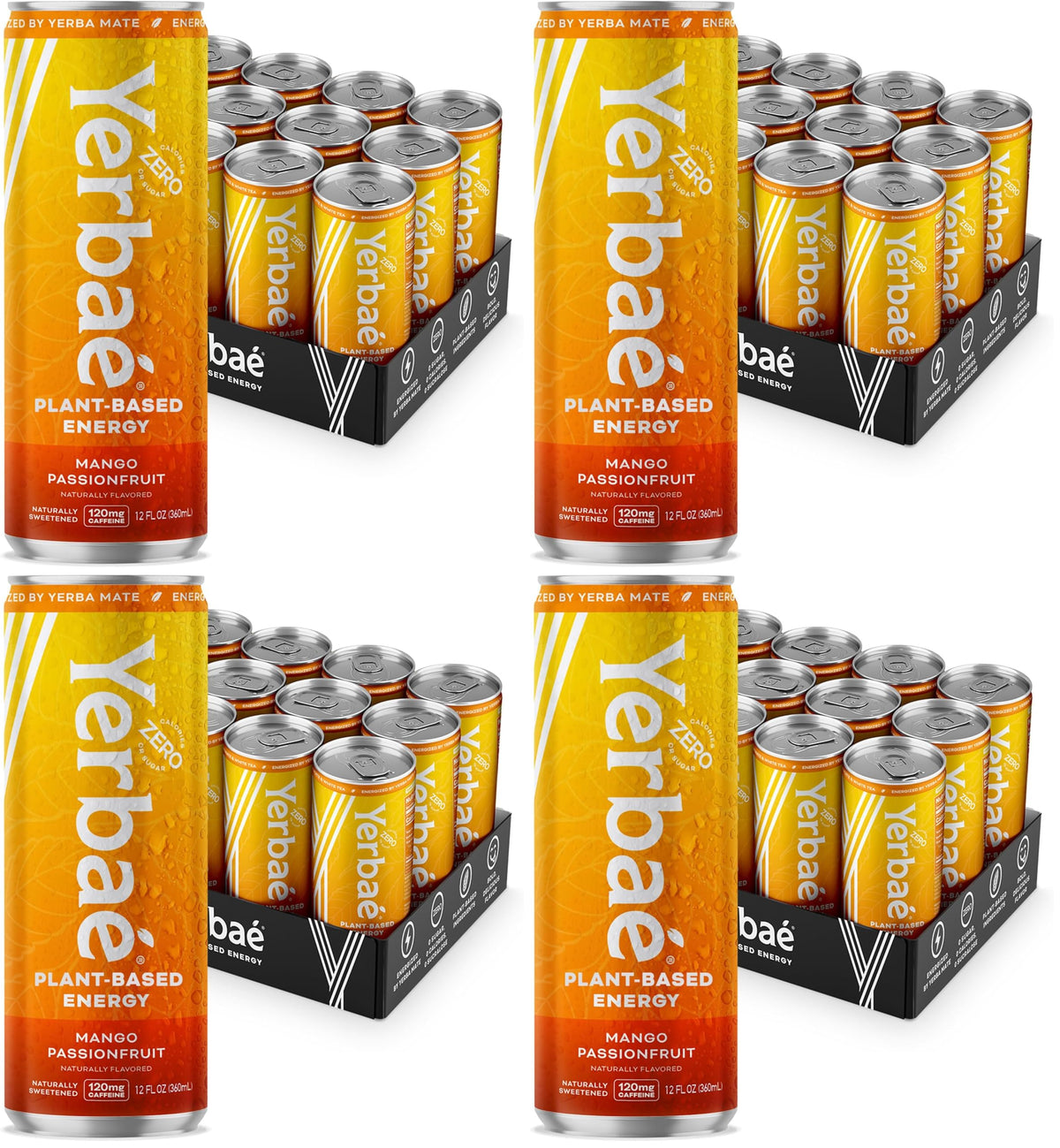 Yerbaé Energy Beverage - Variety Power Pack, 0 Sugar, 0 Calories, 0 Carbs. Yerbae is Energized by Yerba Mate, Plant-Based, Healthy Alternative to Sugary Energy Drinks, 16oz cans (12 Pack)