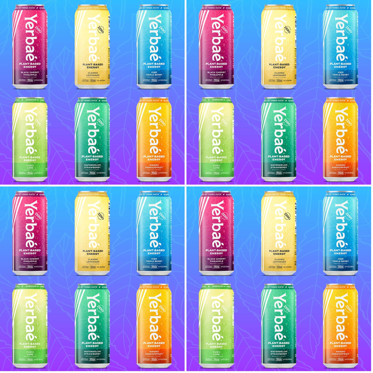 Yerbaé Energy Beverage - Variety Power Pack, 0 Sugar, 0 Calories, 0 Carbs. Yerbae is Energized by Yerba Mate, Plant-Based, Healthy Alternative to Sugary Energy Drinks, 16oz cans (12 Pack)